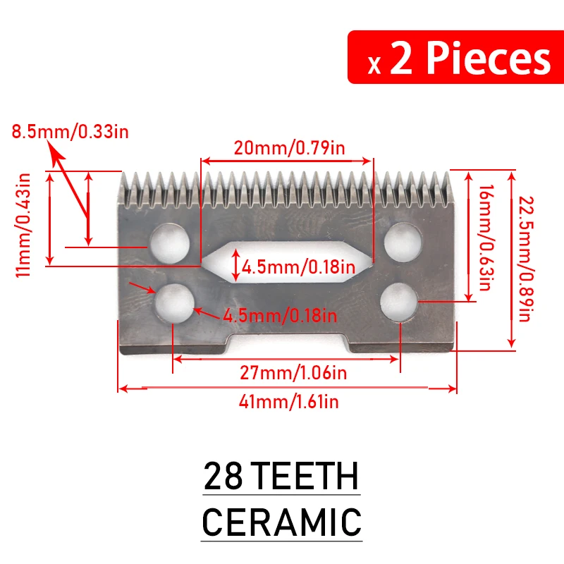 Cuchillas de cerámica móviles de repuesto para cortadores de cabezal de corte WAHL 5 Star Series Stagger y dientes estándar: Marfíl