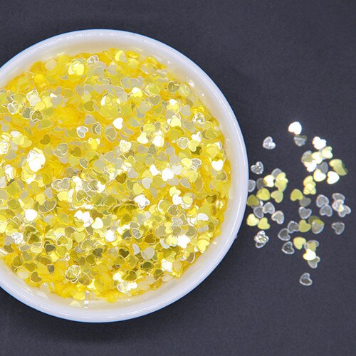 Ultra Dunne Glitter Sequin 3mm 4mm Hart Losse Pailletten Pailetten Nail Art Manicure Naaien Bruiloft Decoratie Accessoires 10g: yellow