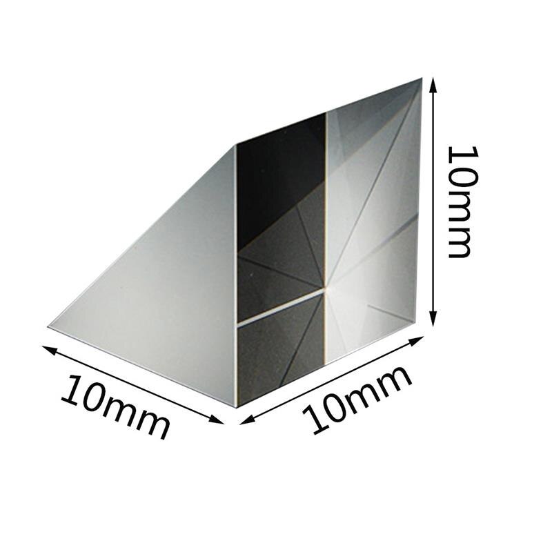 Optisk Glassprisme - Krystallisk Trekantet - Rette Vinkel - K9 - 10x10x10mm