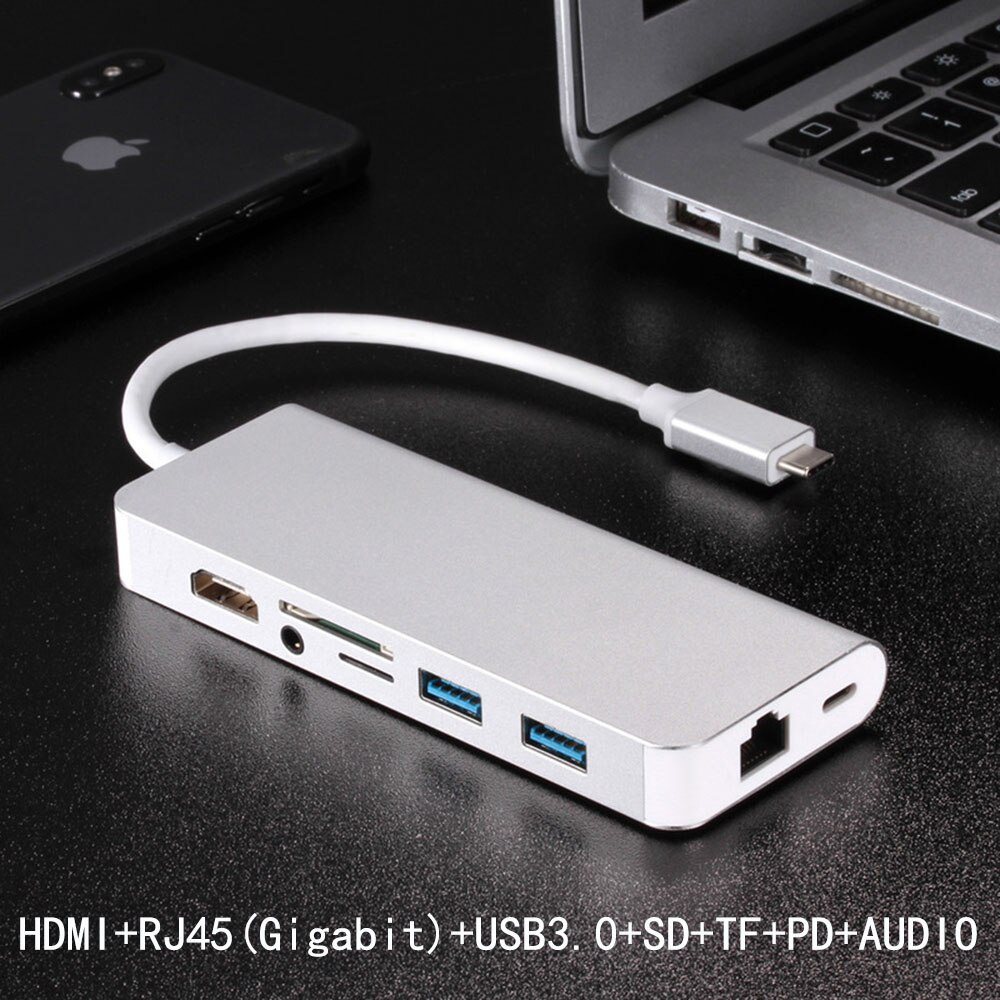 Docking Station mit Typ C Stecker HDMI VGA USB3.0 Audio Power Hub für Laptop Macbook Pro HP DELL Oberfläche lenovo Samsung