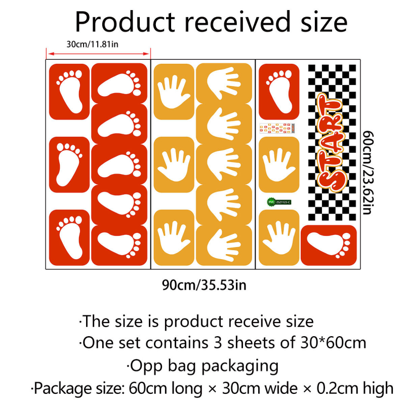 Kid Decor Rainbow Numbers Grid Children Wall Stickers Ground Stickers Floor Sticker Kids Kindergarte Game Decoration Home: zsz1123