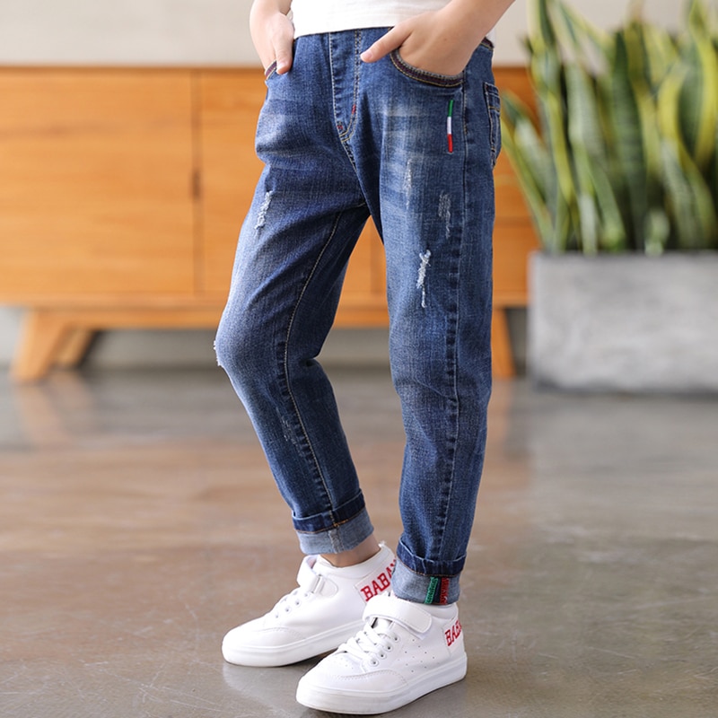 IENENS Bambini Dei Ragazzi Dei Jeans Classici Pantaloni Denim Abbigliamento Per Bambini del Ragazzo di Modo casual Bowboy Pantaloni Lunghi 5-13Y