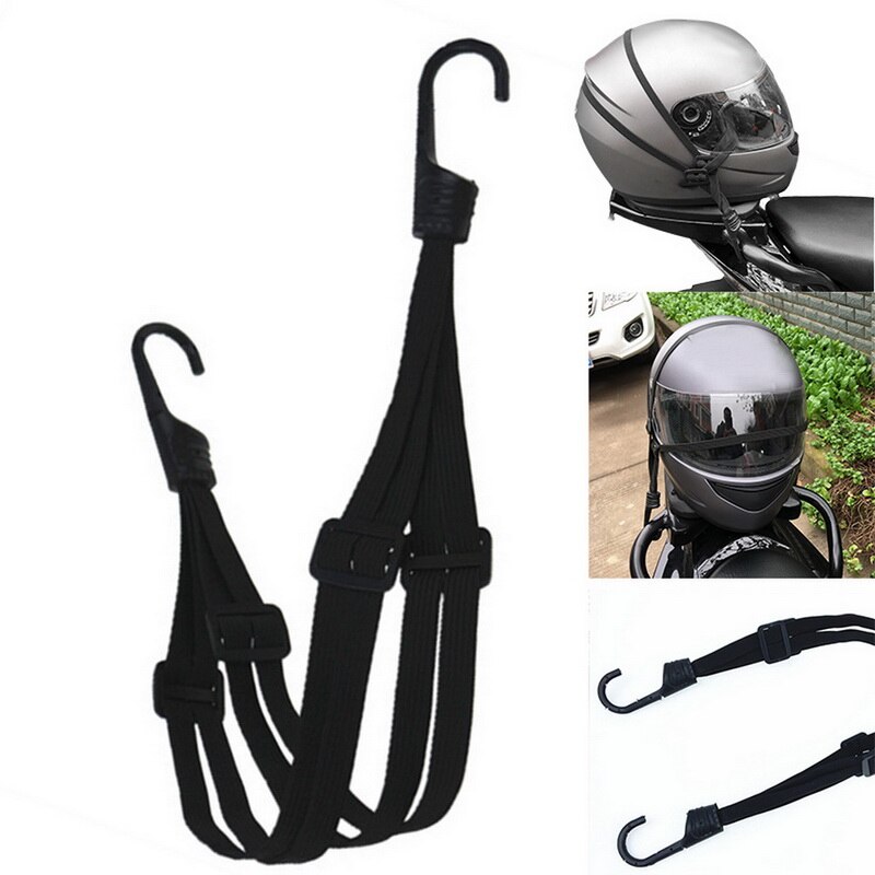 60cm Universal Motorcycle Helmet Straps Motocross Accessories Hooks Luggage Retractable Elastic Rope Fixed Strap Moto Helmet Net