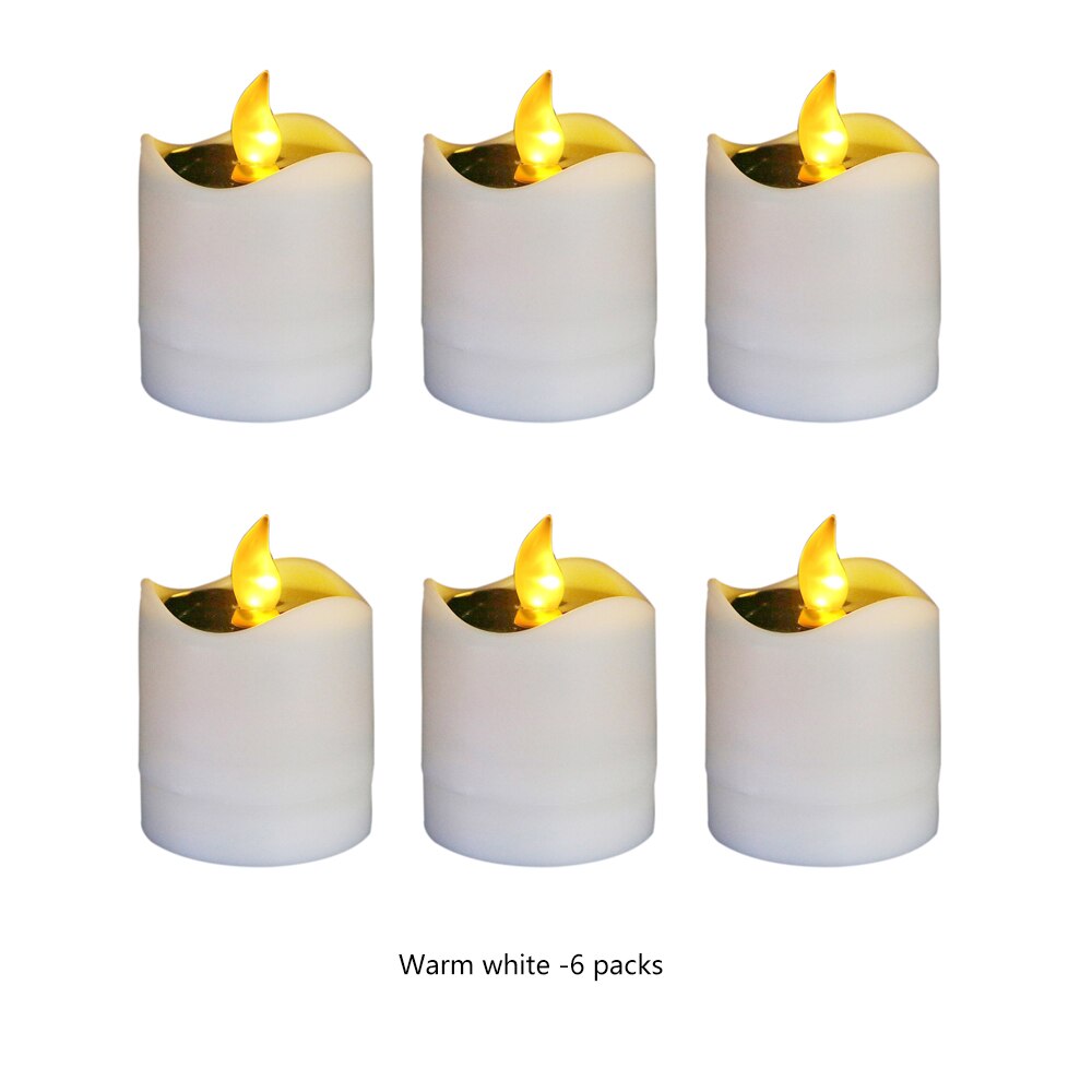 6PCS Solar Powered Flameless LED Candle Tea Light Candle Wedding Memorial Bar Home DIY Decor Energy Saving