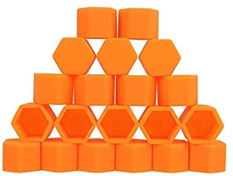 20 stk. bilfælgmøtrikker bolte hjulbolte afdækninger stik skruer hjul bil 17mm 19mm 21mm orange grøn pink sort auto hjulmøtrikker hætter: M12 x 1.5 / Orange