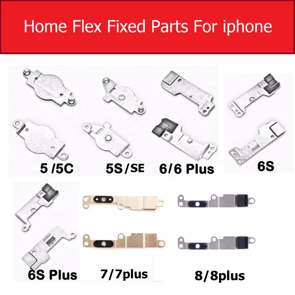 Home Button Metalen Beugel voor iPhone 5 5 5s 5c SE 6 6s 7 8 Plus Home Button Spacer clip Plaat Kleine Metalen Shell Holder Onderdelen