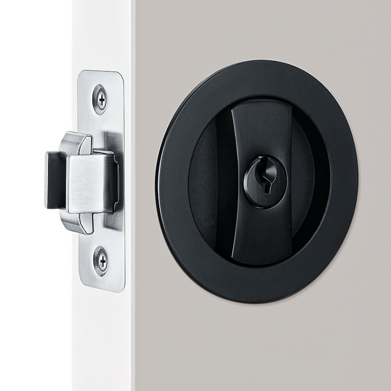 Door Lock Built-In Door Lock Handle Invisible Indoor Sliding Door Lock Can Be Used For Door Lock Handle: Black & White