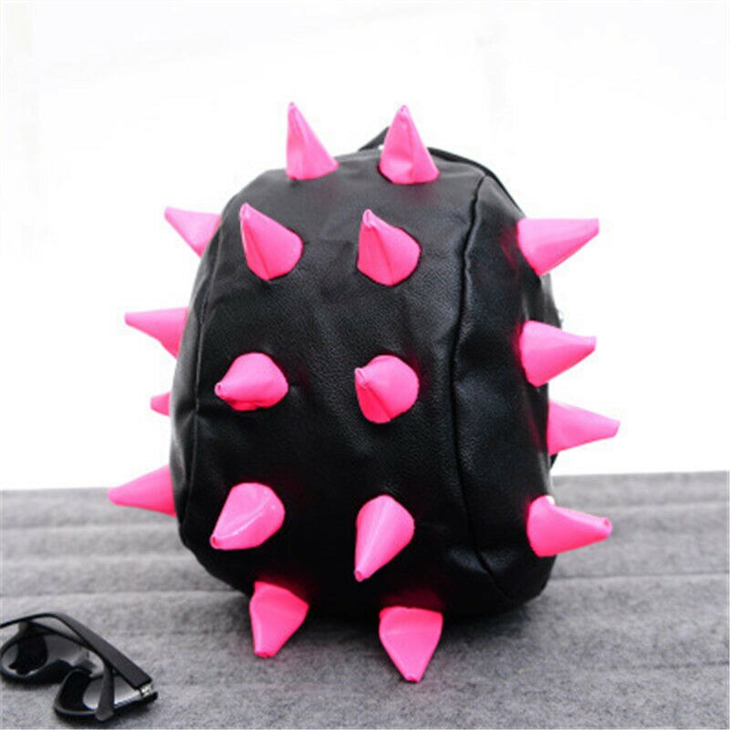 Boy Girl Hedgehog Spike Backpacks Spiky Punk Shoulder Bags School Bookbags: Pink / S