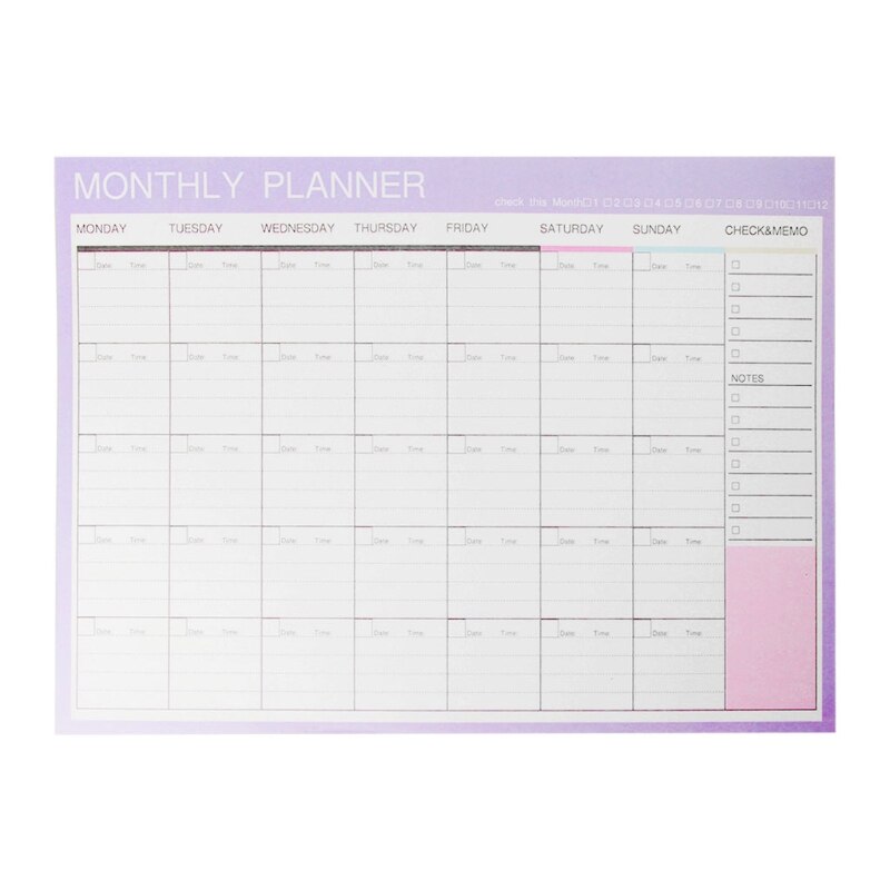 Monthly Paper Pad 20 Sheets DIY Planner Desk Agenda School Office Supplies