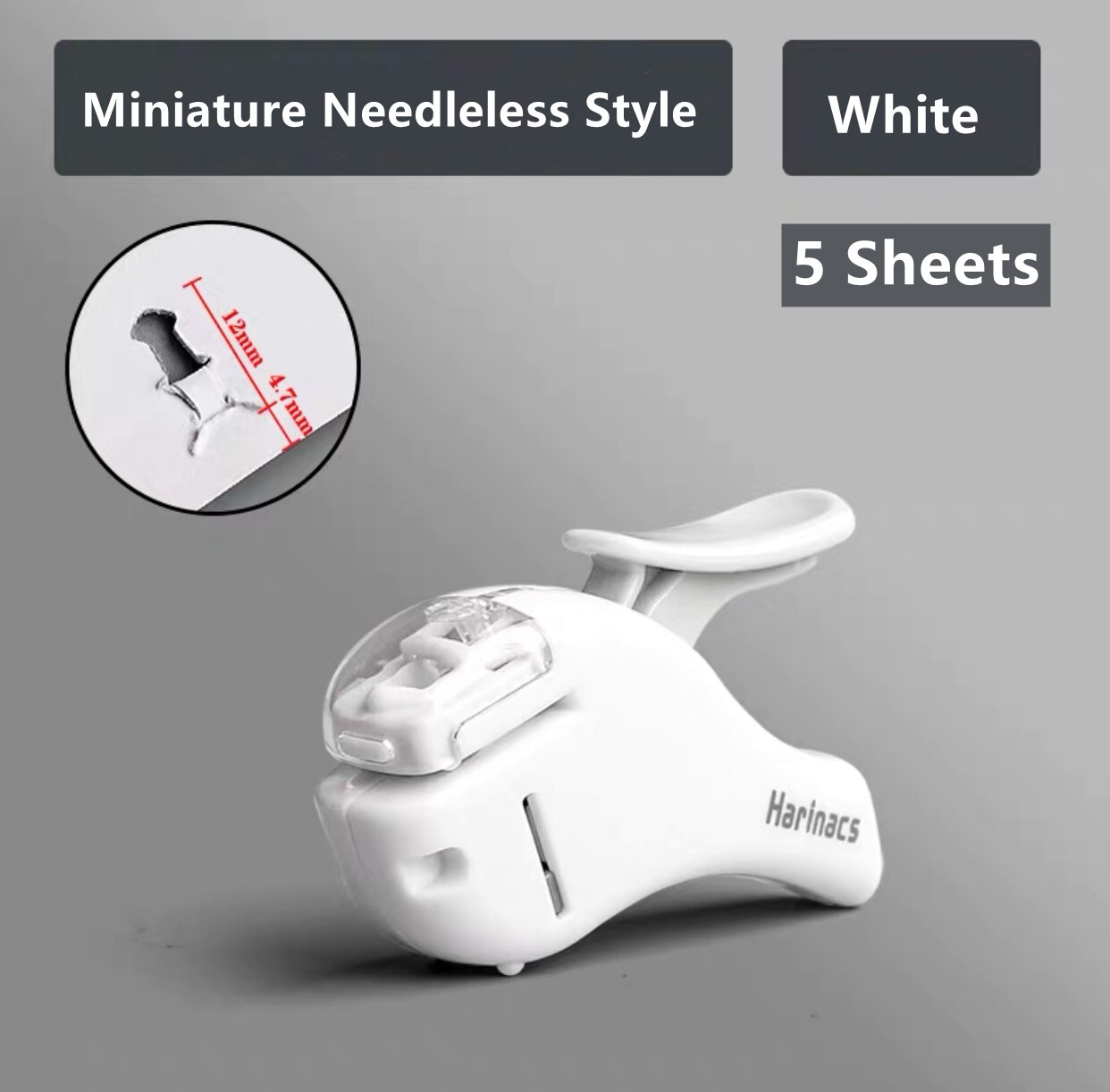 KOKUYO Stapleless Stapler Free Stapler Book Paper Mini Portable No Staples School Office Supplies For 5 Sheets or 10 Sheets: Mini Style-White