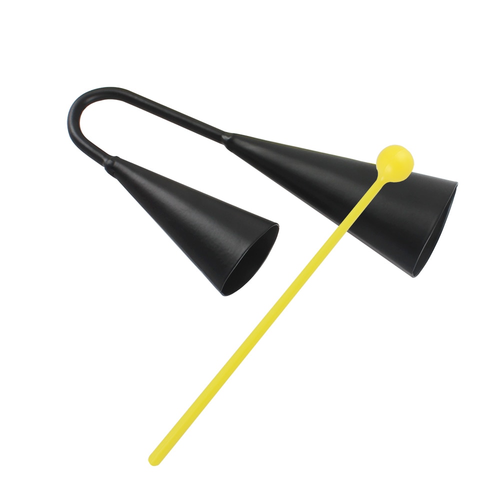 Two Tone Metal A-go-go Bell Cowbell Percussion Instrument with Striker