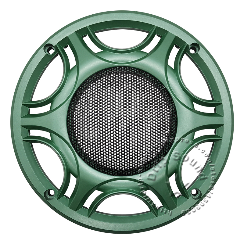 Per 6.5 "pollici copertura della griglia dell'altoparlante cerchio decorativo Audio rete metallica griglia protezione rete cornice nera/blu/verde/rossa/argento: Green Frame / 2 pieces
