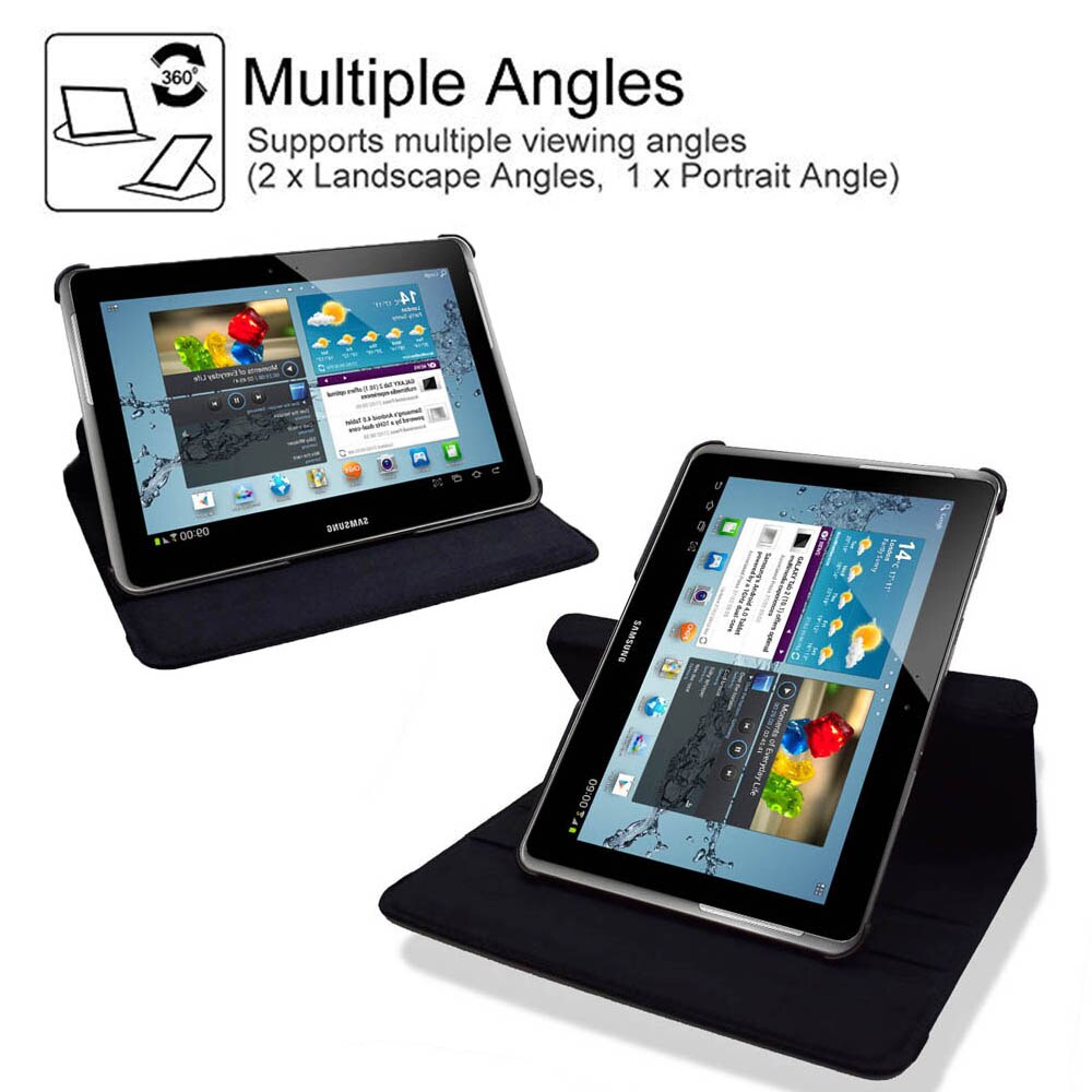 Funda giratoria para tableta Samsung Galaxy Tab 2 360, GT-P5100 de GT-P5110, GT-P5113 de cuero PU, soporte de prevención de caídas, 10,1