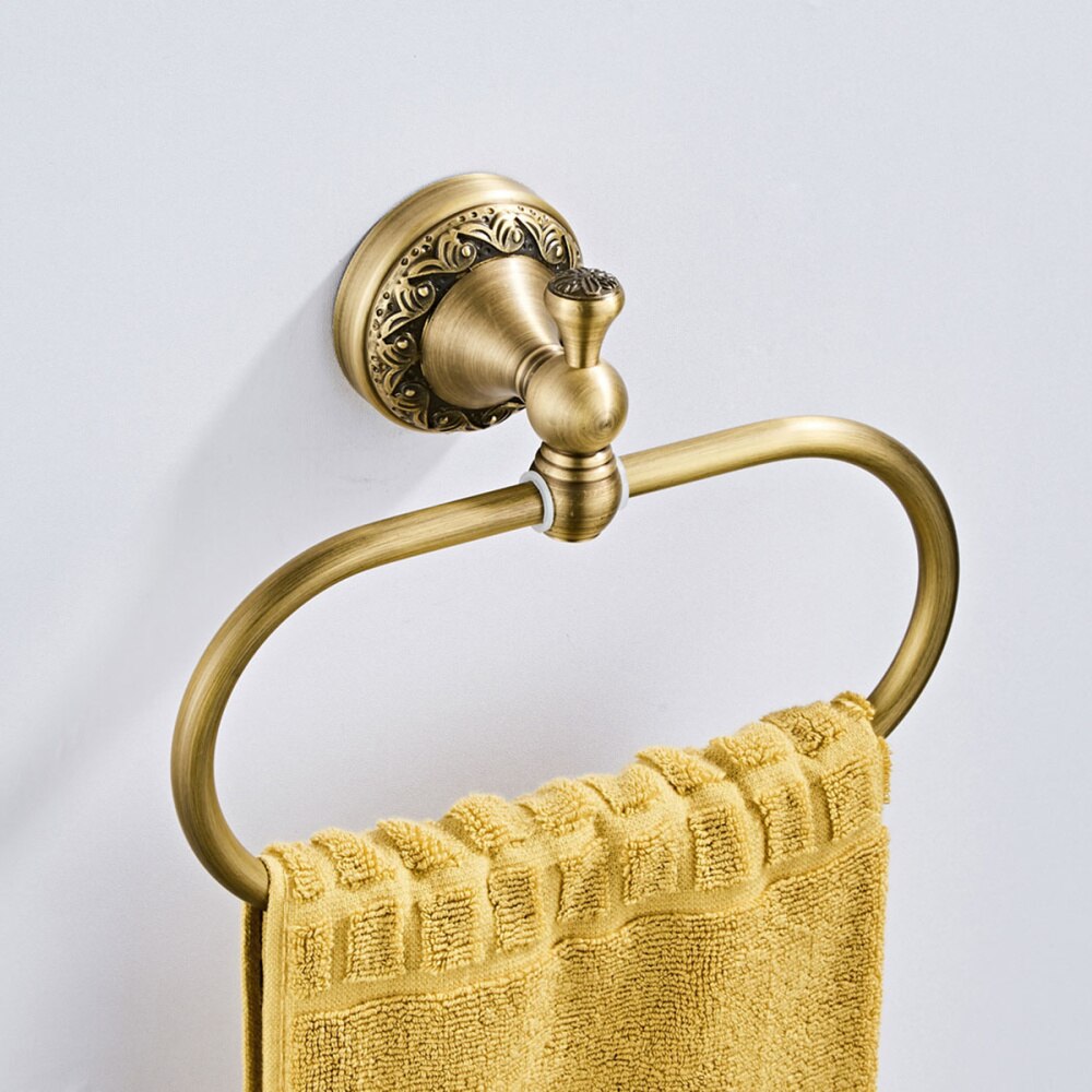 Koperen Handdoek Ring Ovale Handdoekenrek Haak Moderne Muur Gemonteerde Handdoek Plank Houder Handdoek Opknoping Rack Retro Craft Voor thuis Badkamer: As Shown