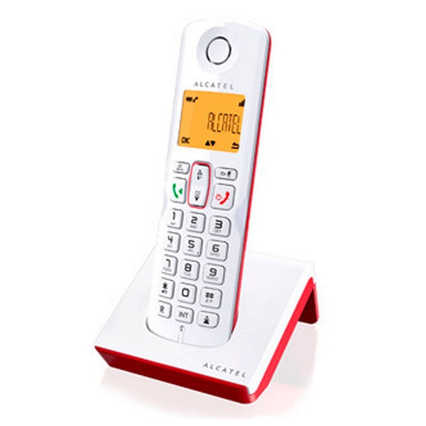 Teléfono Inalámbrico Alcatel S-250 DECT SMS LED Blanco Rojo