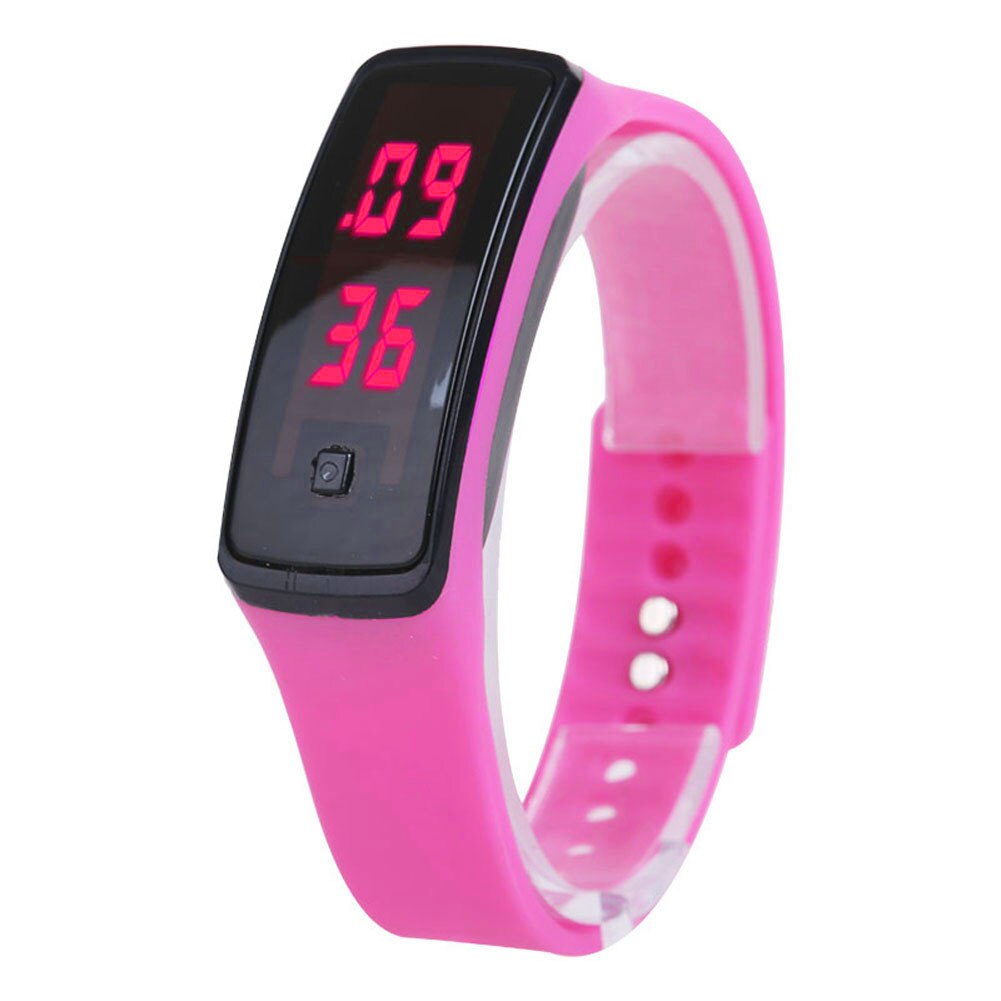 Sport LED Women Watches Candy Color Silicone Rubber Touchscreen Digital Watches Waterproof Bracelet Wrist girl Watch: khaki