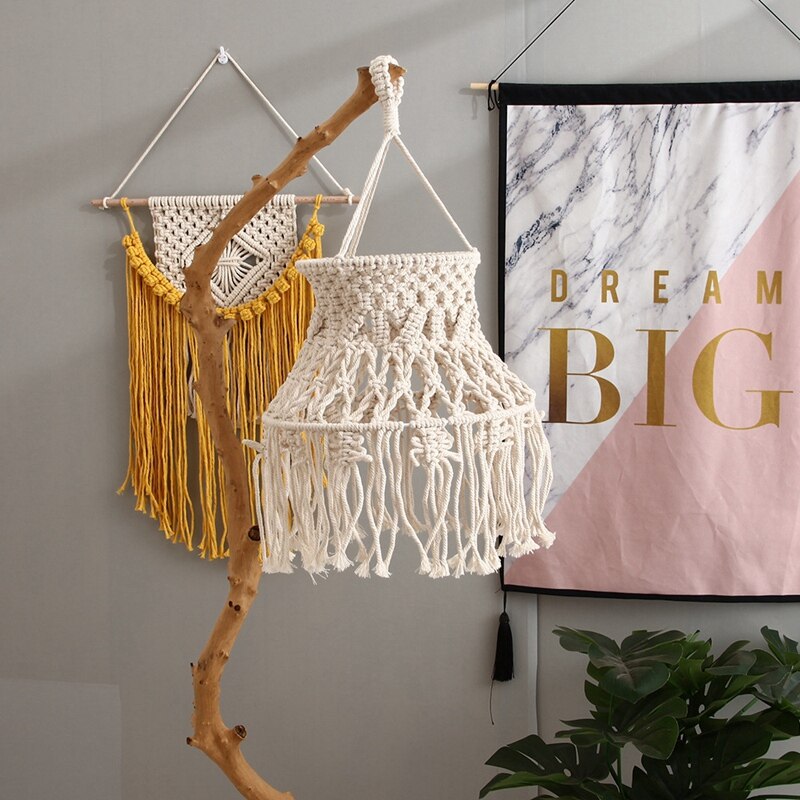 3-pack Rotan Lampenkap met Boho-stijl Cilinder Geweven Lampenkappen