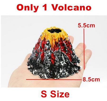 GOMETY Aquarium Vulkan Deko-Set Mit LED-Beleuchtung - Spektakulärer Unterwasser-Vulkan Mit Blaseneffekt