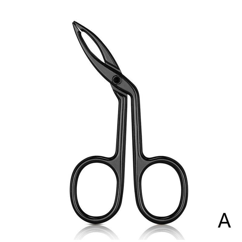 Rvs Professionele Elleboog Wenkbrauw Tang Clip Schaar Pincet Straight Puntige Wenkbrauw Epileren Makeup Beauty Tools: A
