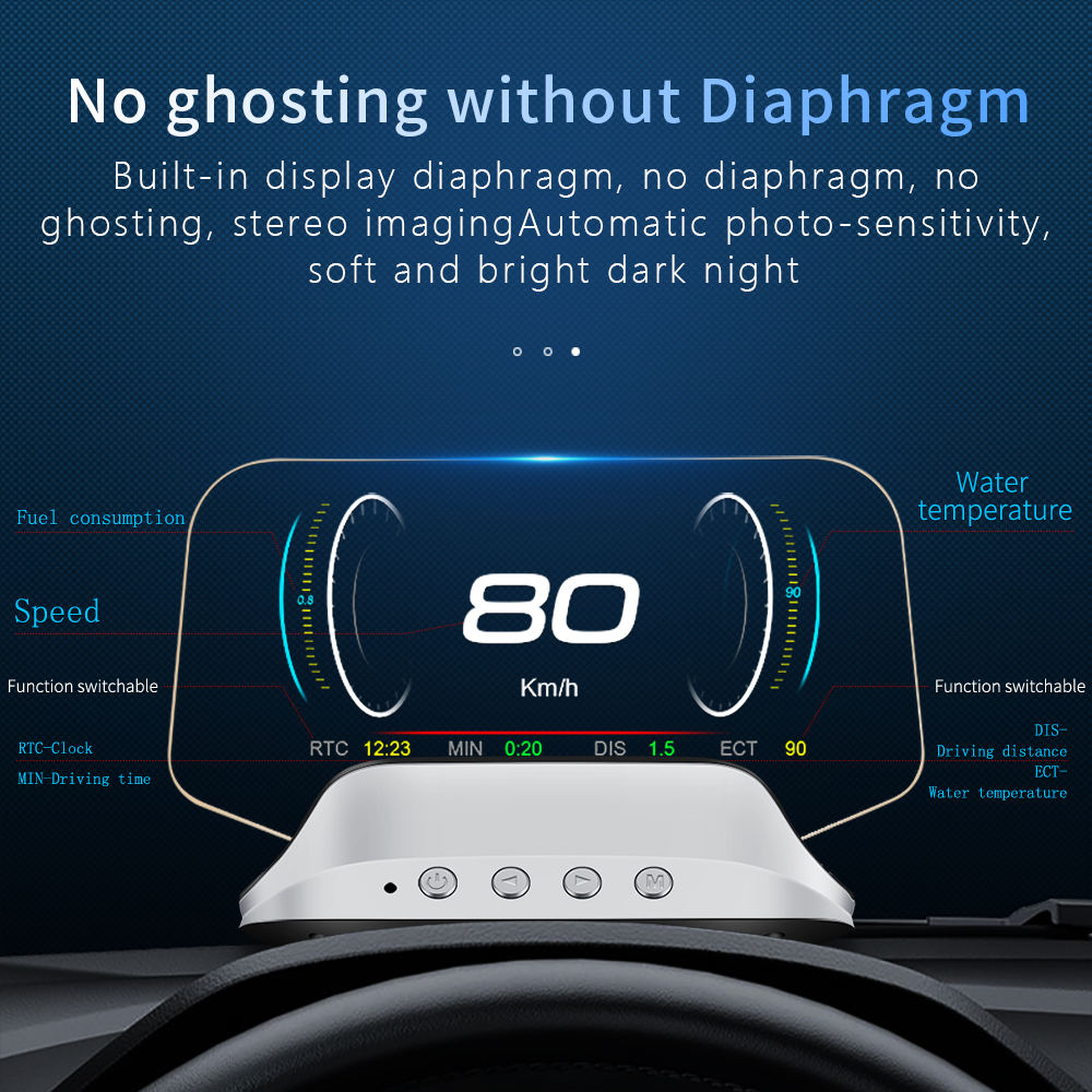 Neuestes  c3 obd 2 hud-spiegel-head-up-display, aktualisiertes optionales navigations-hud, geschwindigkeitsanzeige, kraftstoffverbrauchsanzeige, tachometerprojektion