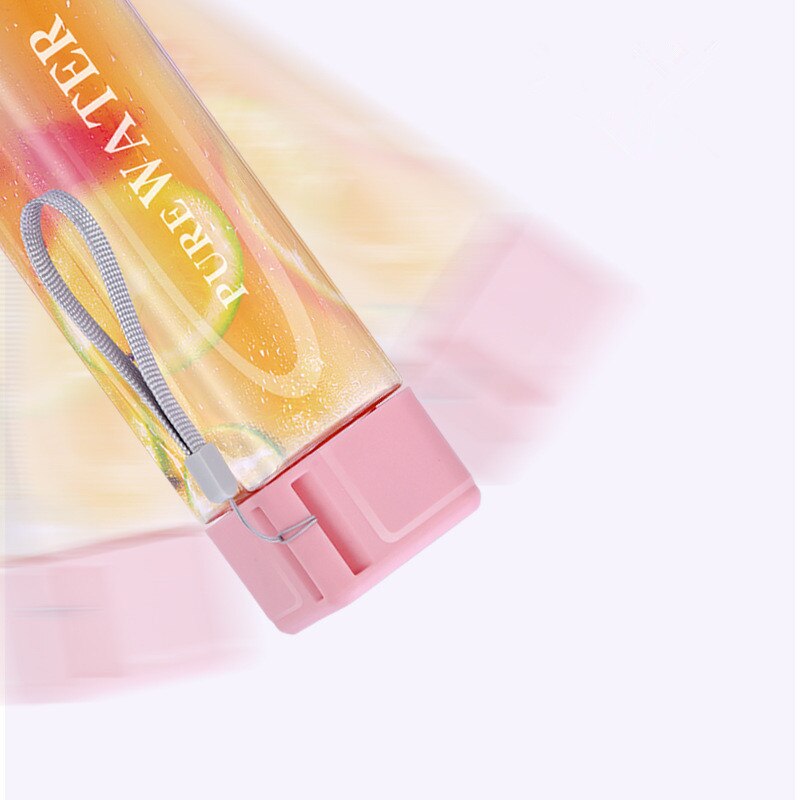 Waterfles 500 ml vierkante melk fruit waterbeker voor waterflessen drinken met touw transparant sport koreaanse stijl hittebestendig