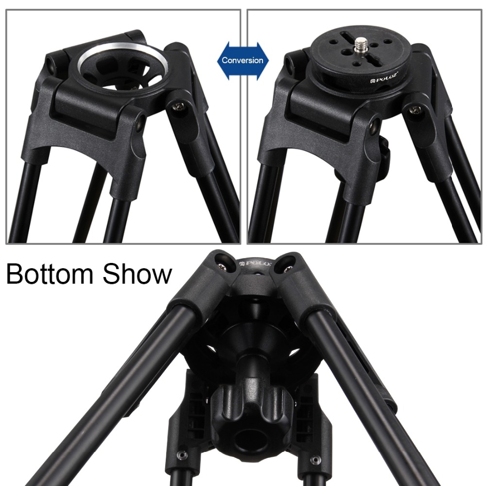 PULUZ Bowl Adapter For Fluid Head Tripod 75mm Half Ball Flat 75*75*100mm DSLR Rig Camera Metal Bowl Adapter