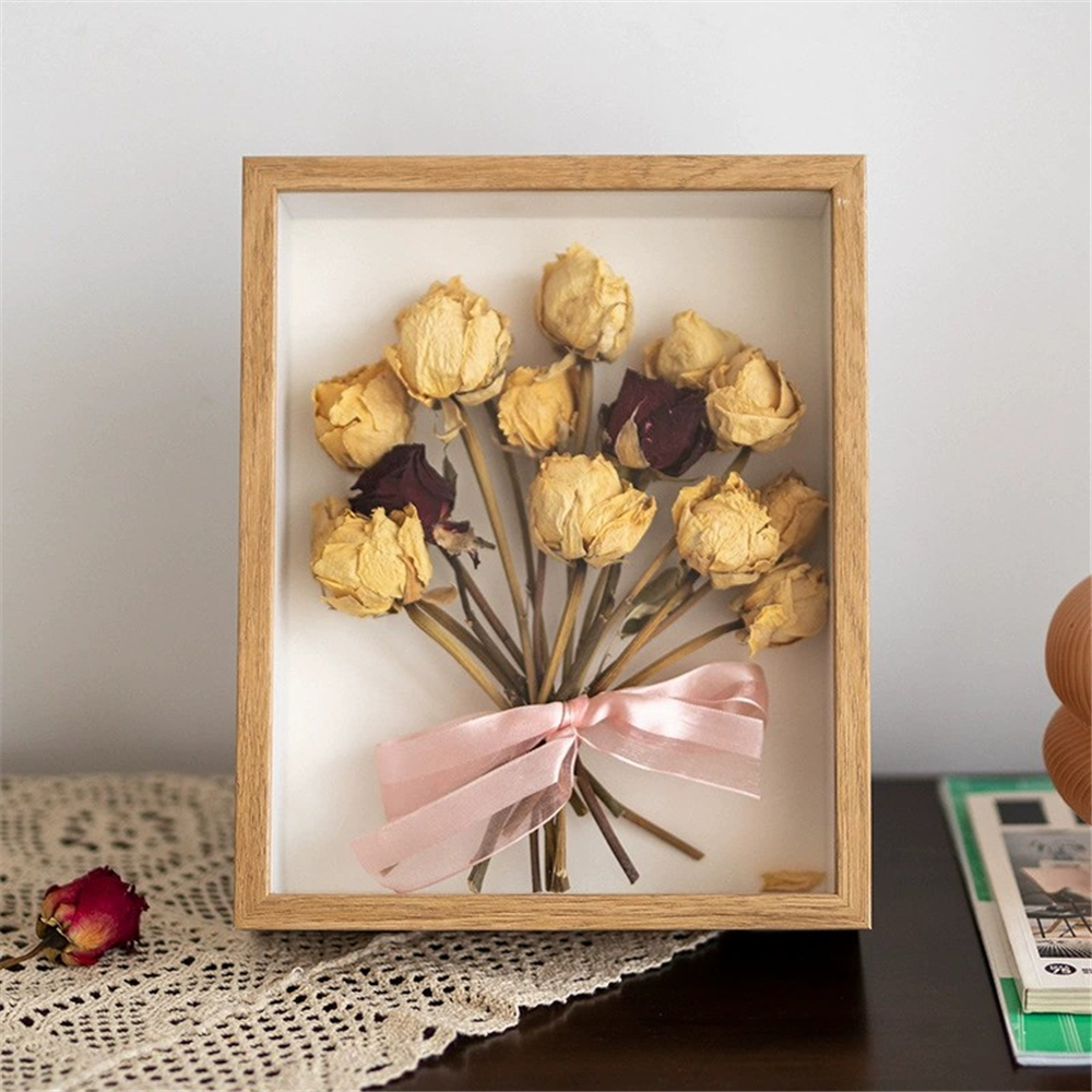 Dried Flower Hollow Frame DIY Photo Frame Shell Conch Moon , Can Put Things You Like Inside, a Birthday Home Decoration: WHITE