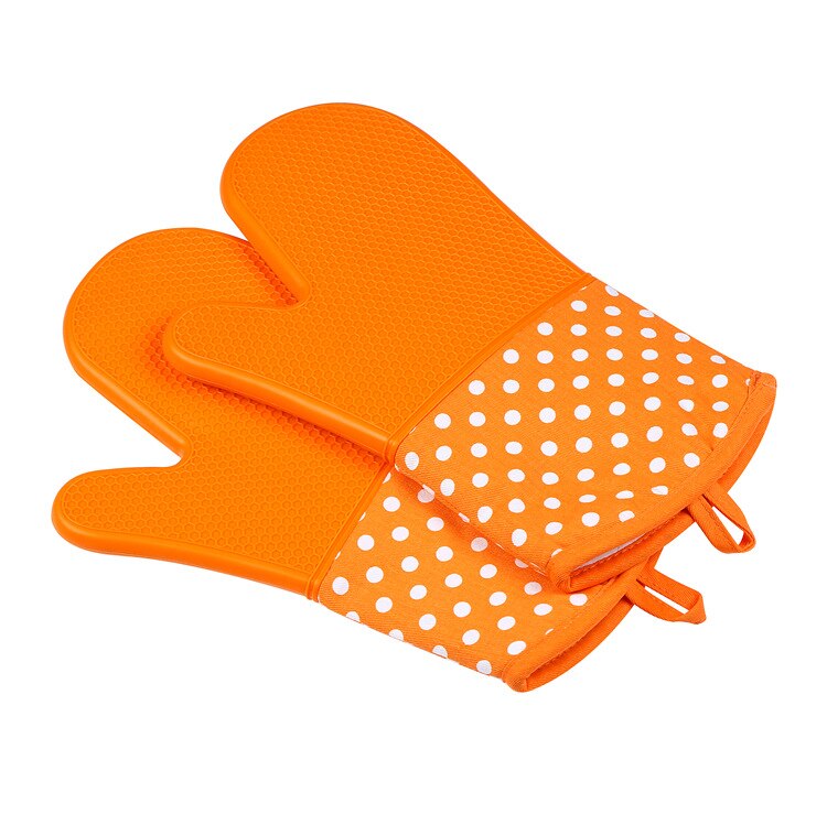 Oven Siliconen Handschoenen Magnetron Isolerende Handschoenen Dikke Hittebestendig Oven Handschoenen Bbq Handschoenen (1 Stuk): Orange