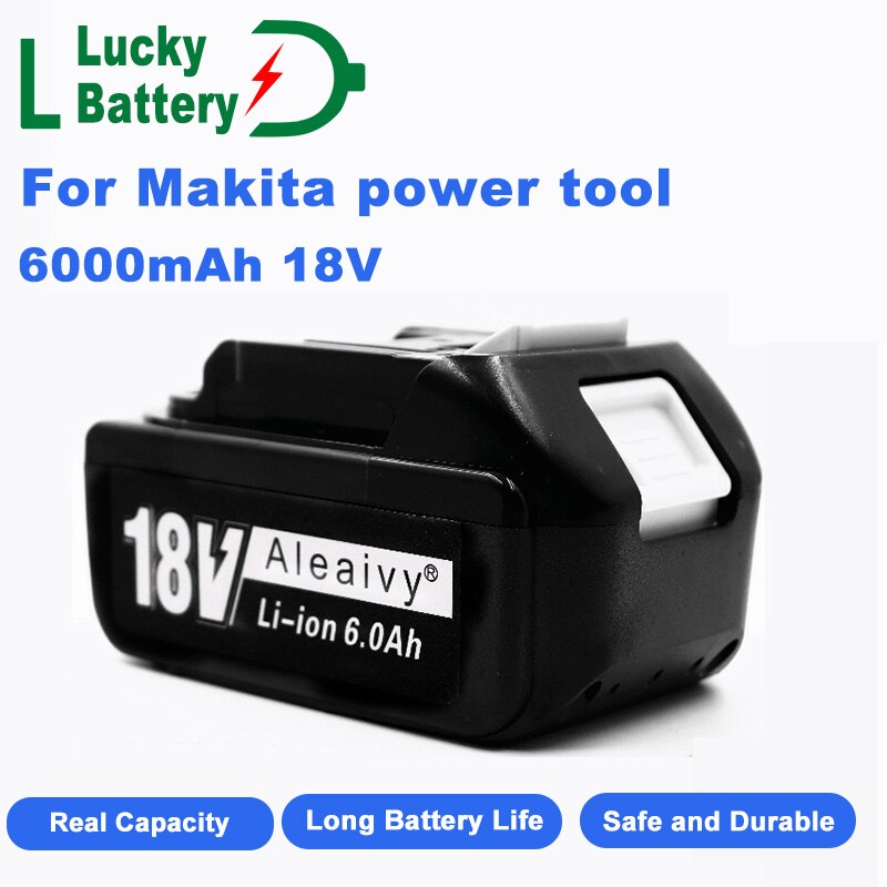 Lucky Li-Ion Batterij Met Lader BL1860 Oplaadbare Batteries18V 6000Mah Lithium Ion Voor Makita 18V Batterij 6Ah BL1840 LXT400
