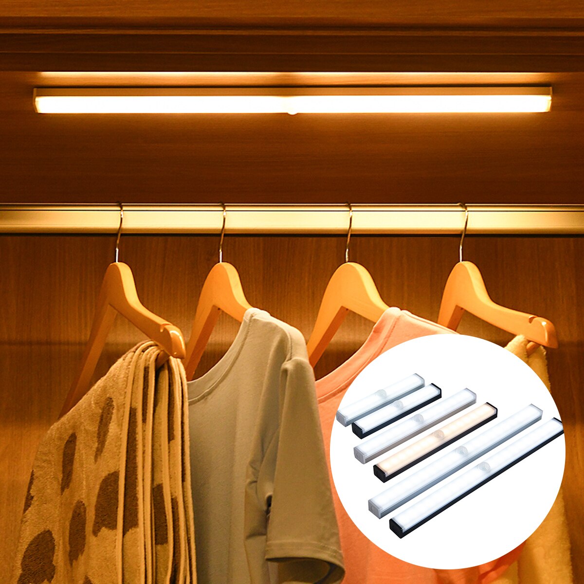 ANMONE Wardrobe Led Light Motion Sensor Wireless Night Lamps Bedroom Kitchen Decorative Light Strips USB Rechargeable Backlight