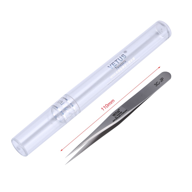 Pinzas de precisión de alta dureza de acero inoxidable sin pinza magnética serie Vetus JP 00-JP 7SA-JP para herramientas de reparación de teléfonos móviles