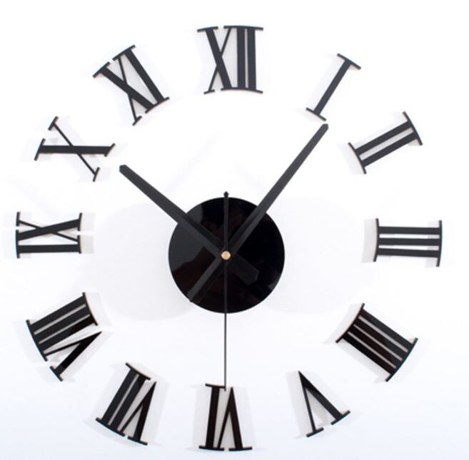 Relojes de pared con números romanos, pegatinas de espejo 3D, decoración del hogar, reloj de pared 3D, bricolaje, 40CM/100CM de diámetro,
