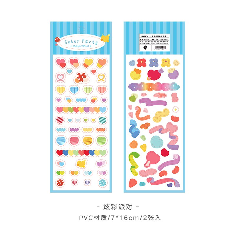 Mohamm 2Pc Fancy World Series Pvc Decoratie Stickers Gewoon En Creatieve Stickers Basic Planner Materialen Scrapbooking School S: F