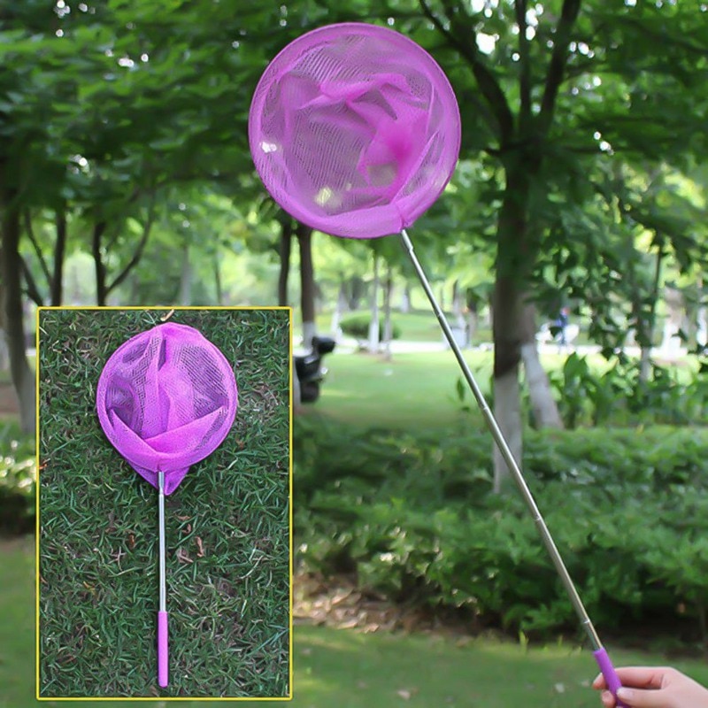 1PC Fishing Net Rainbow Telescopic Butterfly Net,Insect Catching Nets for Children Catching Insects Bug Small Fish