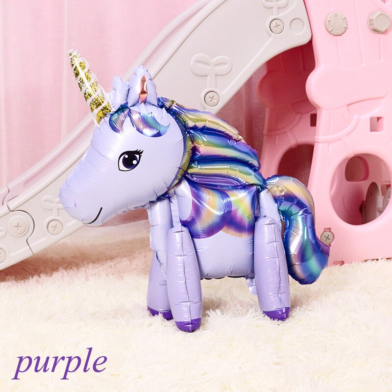 Baby Shower 3D Giant Unicorn Balloon Inflatable Rainbow Horse Balloons Kid Toy Unicorn Birthday Party Decoration Ballon Supplies: 4D balloon-Unicorn-1