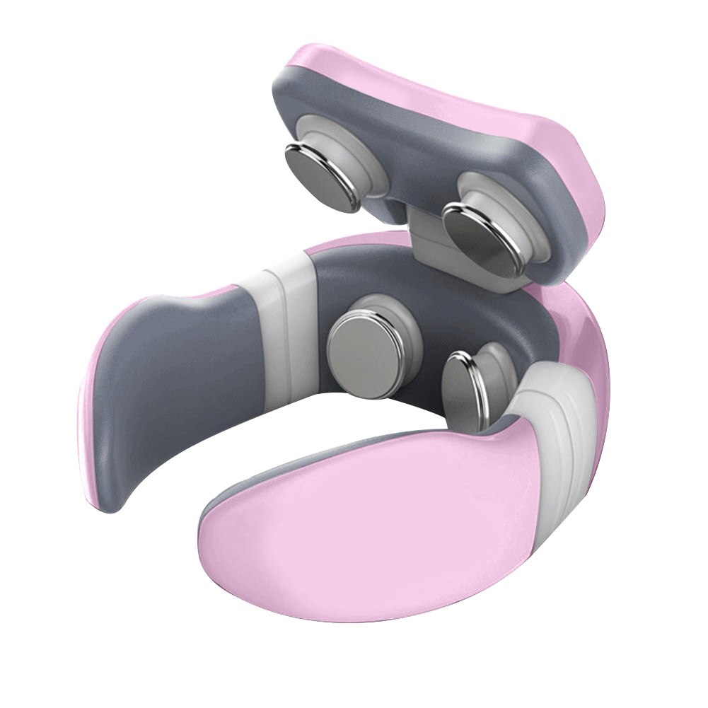 Relief Magnetic Therapy Pain Relief Tool Shoulder Neck Massager Wireless 4D Pulse Cervical Massager Fatigue Pain: Pink