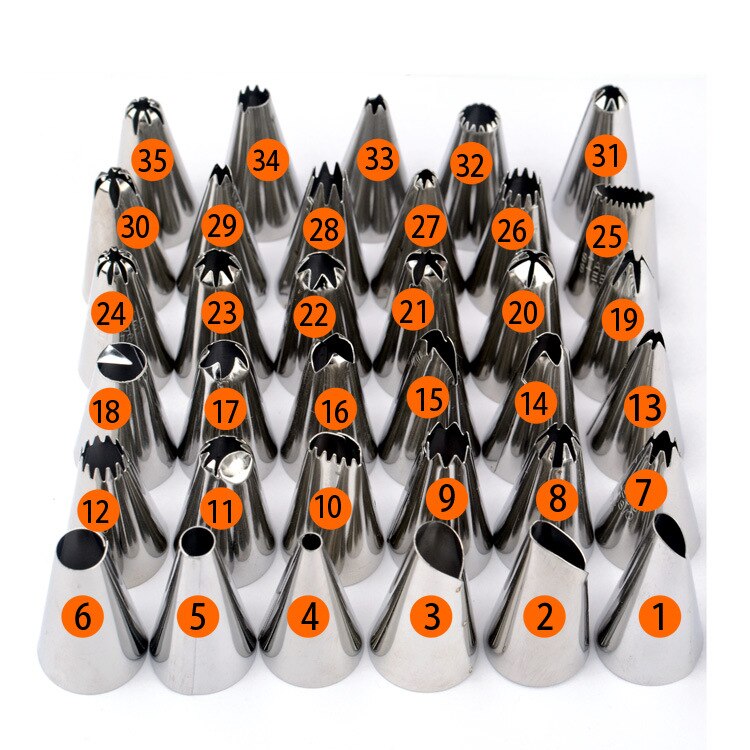35 stks/set Roestvrij Icing Piping Nozzle Tips/Cake Decorating Tool Sets