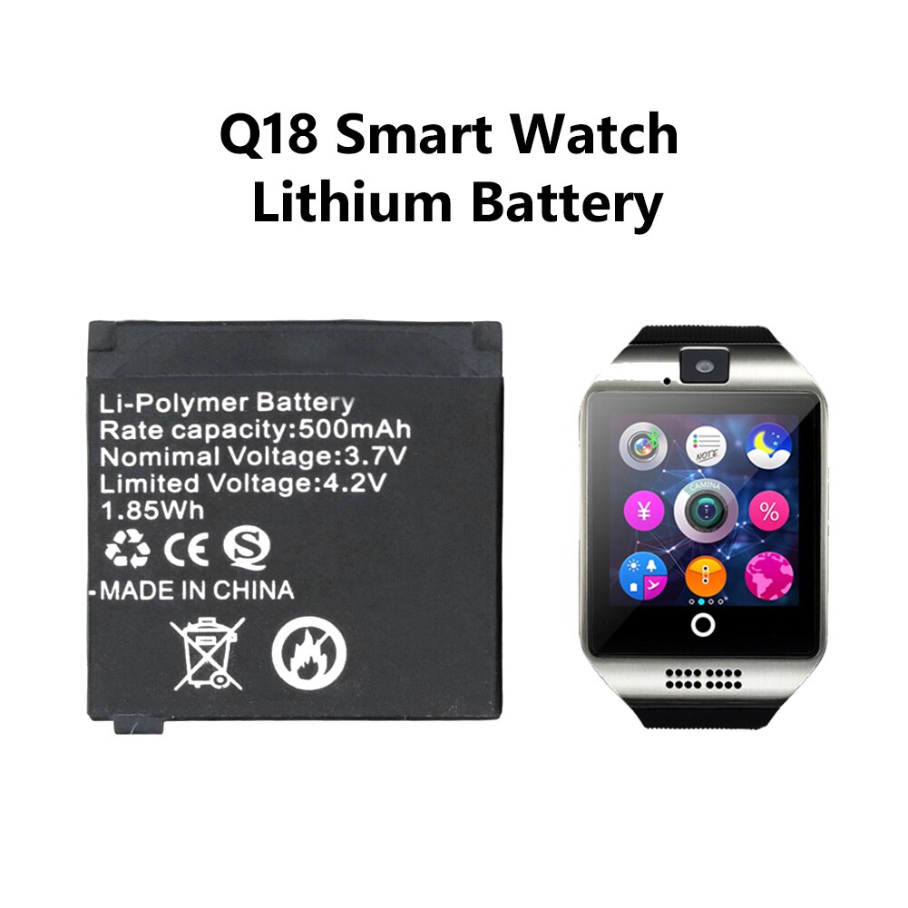 Smart Watch For Q18 Li-ion Polymer Battery 500mAh 3.7V Rechargeable Lithium Batteries HIGH CAPACITY Spare Battery