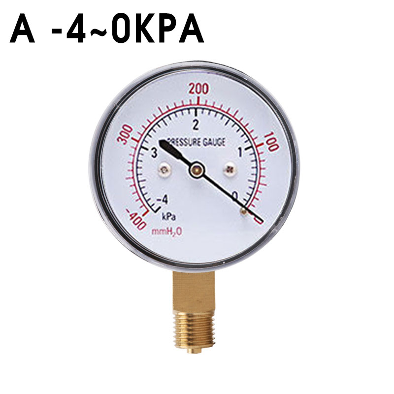 -4/-6/-10/-16/-25/-40 ~ 0 Kpa balg Manometer Vacuüm Manometer Vacuüm Negatieve Druk Meters Meetinstrumenten: Black