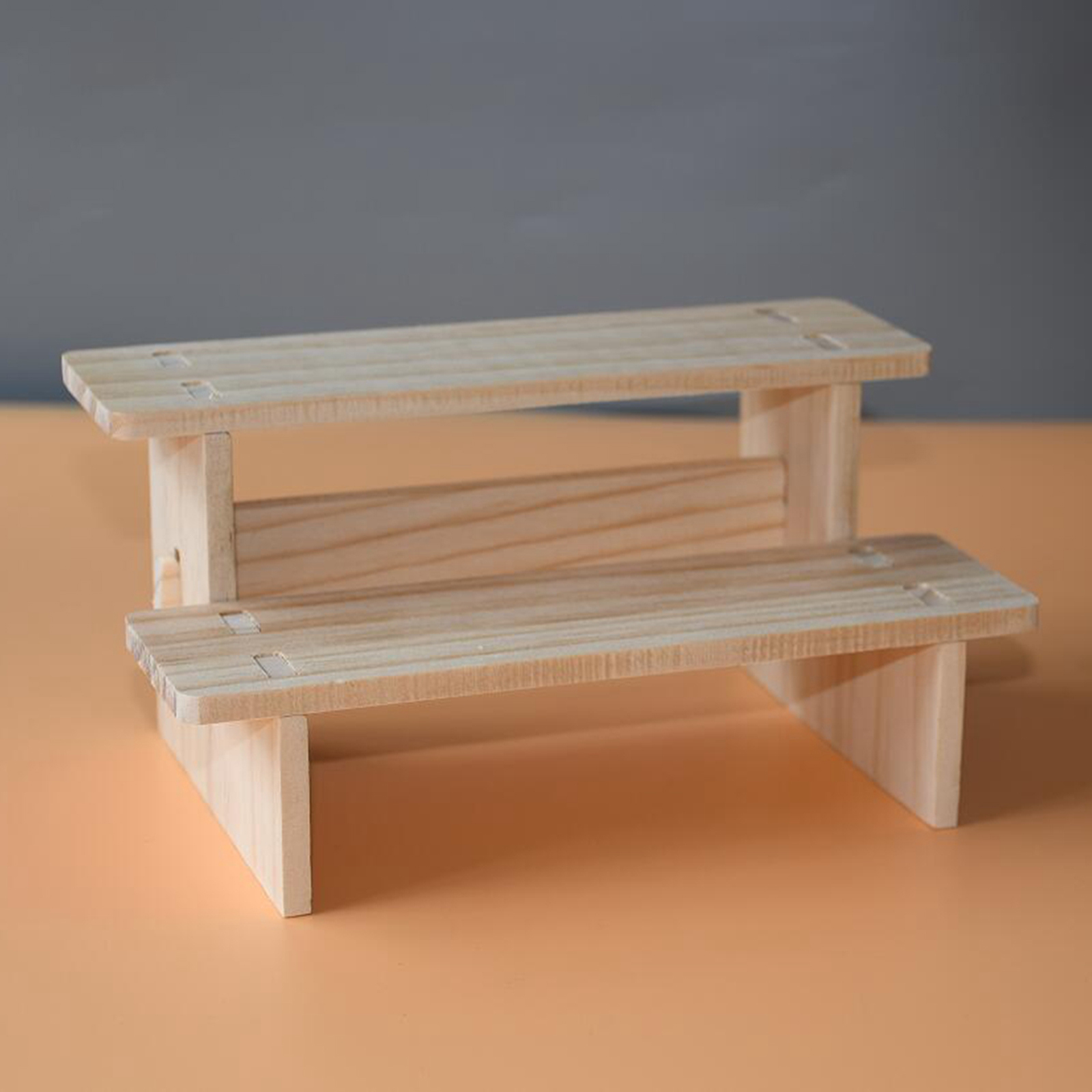 Wooden Riser Display Shelf Organizer Rectangle Wood Display Riser Stand for Dessert Cupcake Jewelry Collectibles Display Riser