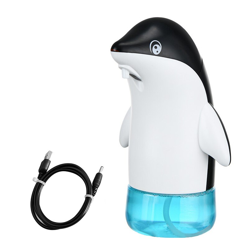 Cute Dolphin Automatic Soap Dispensers For Child Kitchen Bathroom Soap Bottle Intelligent Induction Foam Bubble Antiseptic Hands: Black