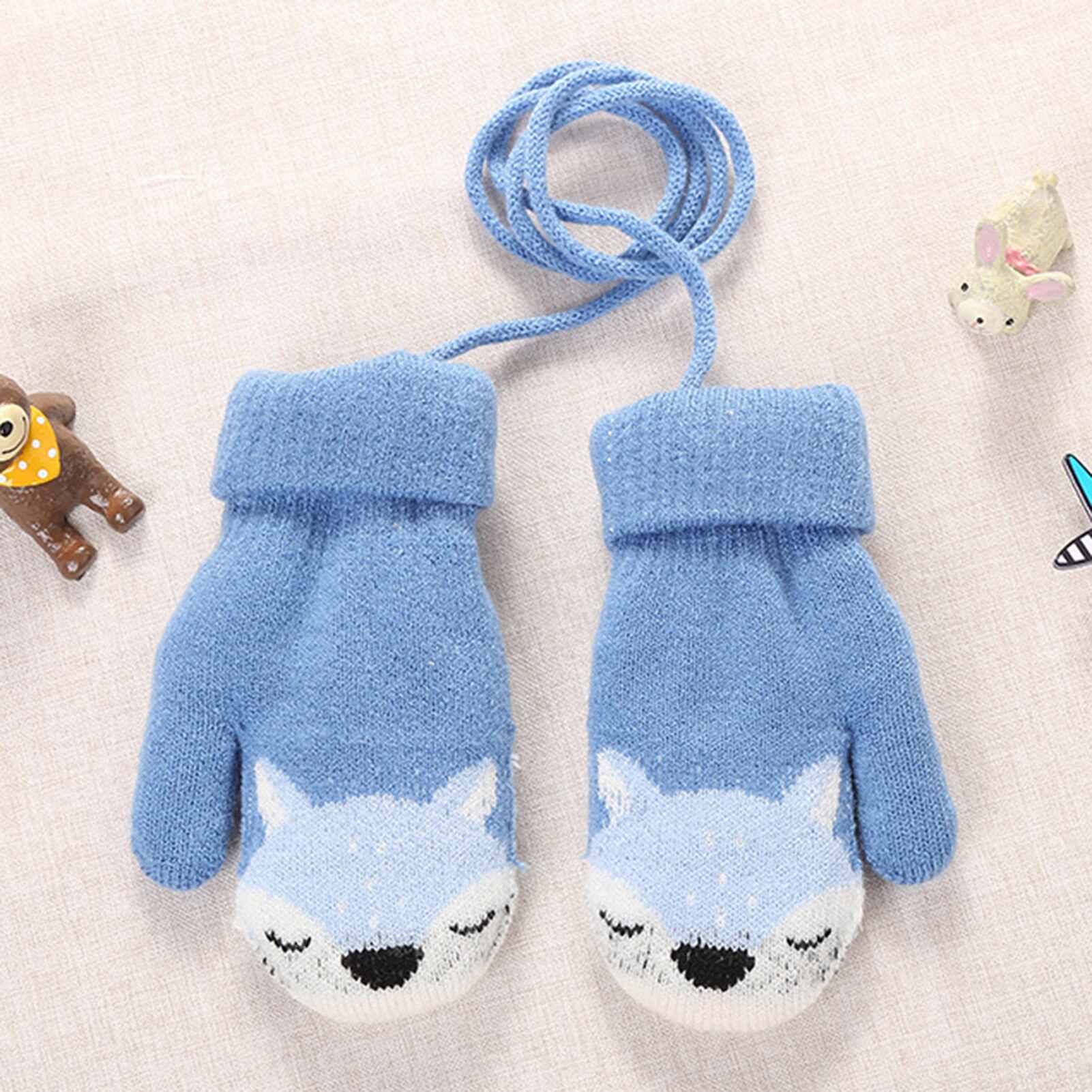 Mode Kids Handschoenen Kinderen Kid Mittens Winter Warm Gebreide Touw Handschoenen Gedrukt Volledige Vinger Handschoenen Rekawiczki Dzieciece