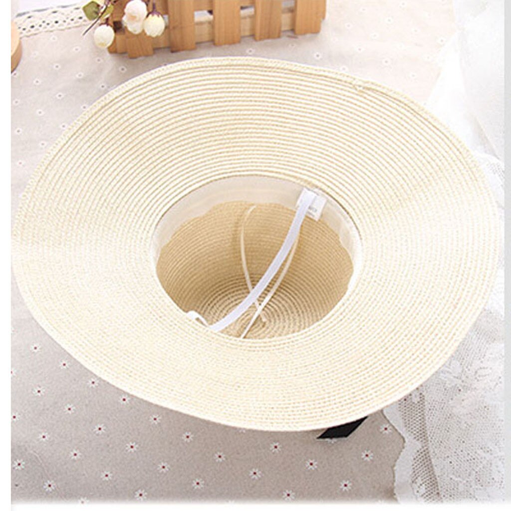 Summer Straw Hat Women Wide Brim Beach Sun Hats Ladies Floppy Beach Sun Foldable Cap Summer Wide Brim Straw Hat