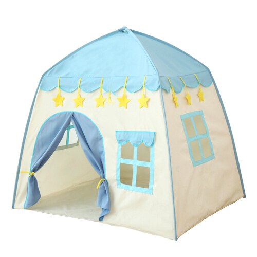 Kids indoor and outdoor castle tent baby princess game house boy girl oversized house folding game house for kids: Blue tent