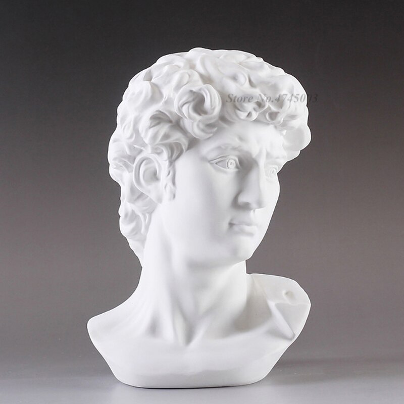 Greek Mythology David Head Bust Statue Mini Europe Michelangelo Home Decoration Resin Art Craft Sculpture Sketch Practice: Default Title