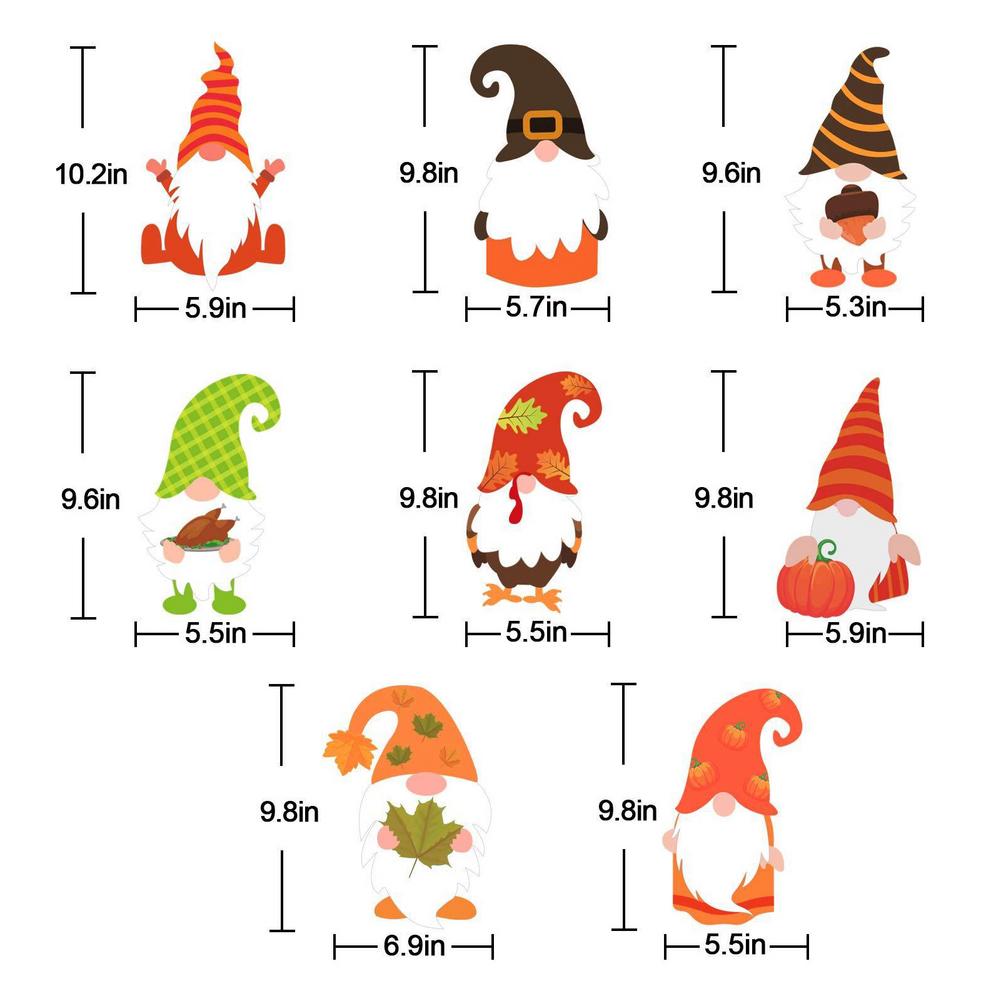 8 Sheet Fall Leaves Window Stickers Thanksgiving Maple Decorations Autumn Sticker Decals Party Decor Ornaments Party Supplies