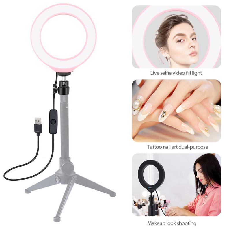 4,7 Zoll 12cm USB 3 Modi Dimmbare LED Ring Licht Lampe Vlogging Fotografie Video Lichter mit Kalten Schuh Stativ selfie Licht