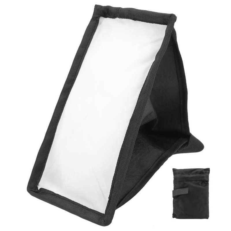 Cámara superior Flash luz Softbox 8x15cm cuadrado pequeño portátil plegable accesorio negro