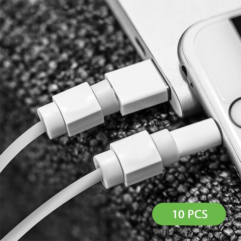 10 stks Mini Leuke Siliconen USB Kabel Protector Data Line Cord Bescherming Case Kabelhaspel Cover Voor iPhone 5 6 6 s 7 Plus 8 Kabel