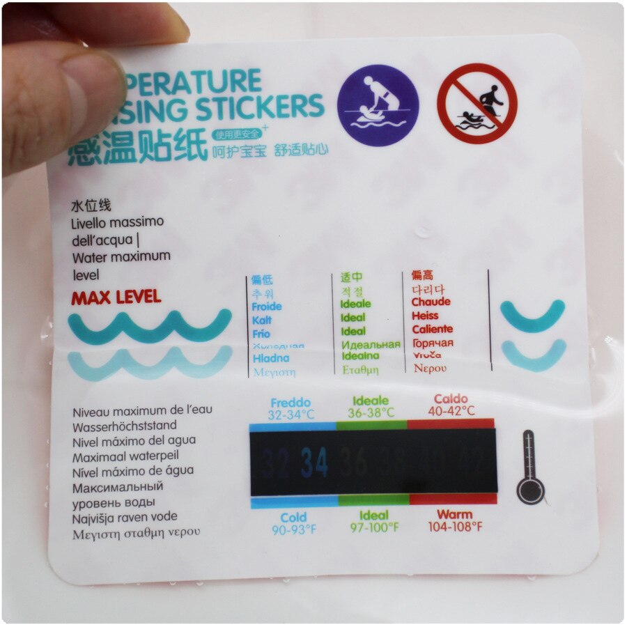 Bathtub Temperature Sensitive Sticker Temperature Measuring Card Sticker Bathtub Pool Cartoon Temperature Card Baby Accessories